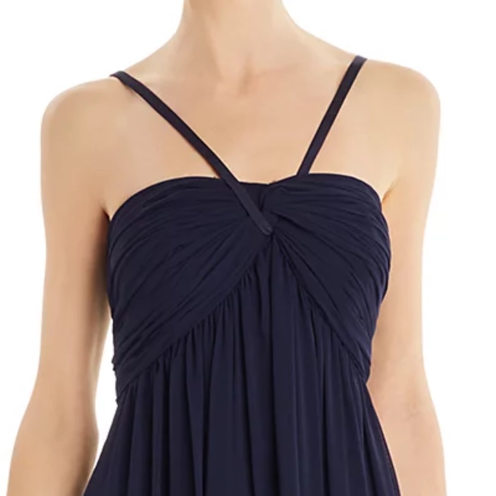 Eliza J shirred goddess gown in navy size 14w. - Picture 3 of 6